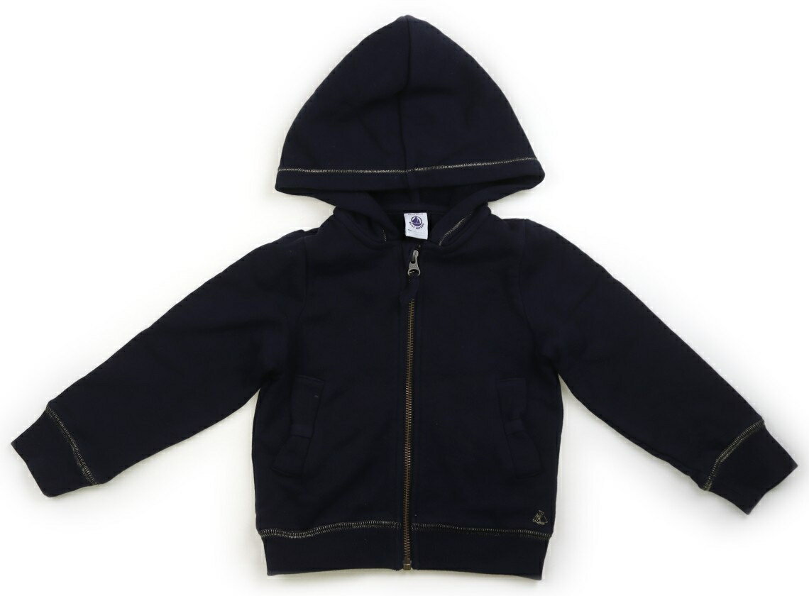 プチバトー PETIT BATEAU パーカー 100 女の子 ネイビー、金のステッチ 子供服 ベビー服 キッズ アウトレット ユーズド 【中古】キッズ・ベビー・マタニティ