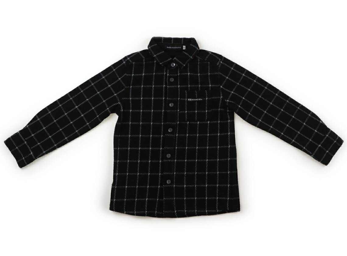 ベベ プチ ポワ ヴェール BeBe Petits Pois Vert シャツ・ブラウス 120 男の子 ブラック・ライトグレー 子供服 ベビー服 キッズ アウトレット ユーズド 【中古】キッズ・ベビー・マタニティ