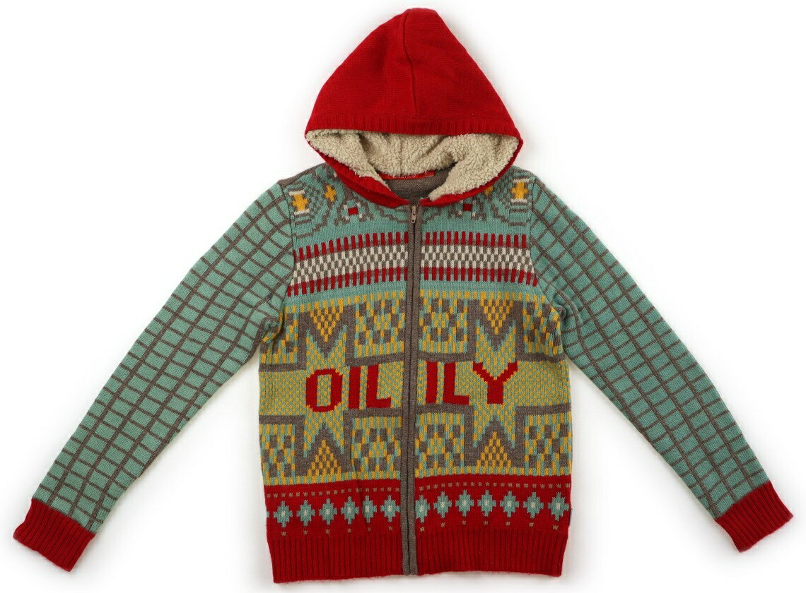 オイリリー Oilily カーディガン 140 女の子 ミントグリーン・レッド・総柄 子供服 ベビー服 キッズ アウトレット ユーズド 【中古】キッズ・ベビー・マタニティ