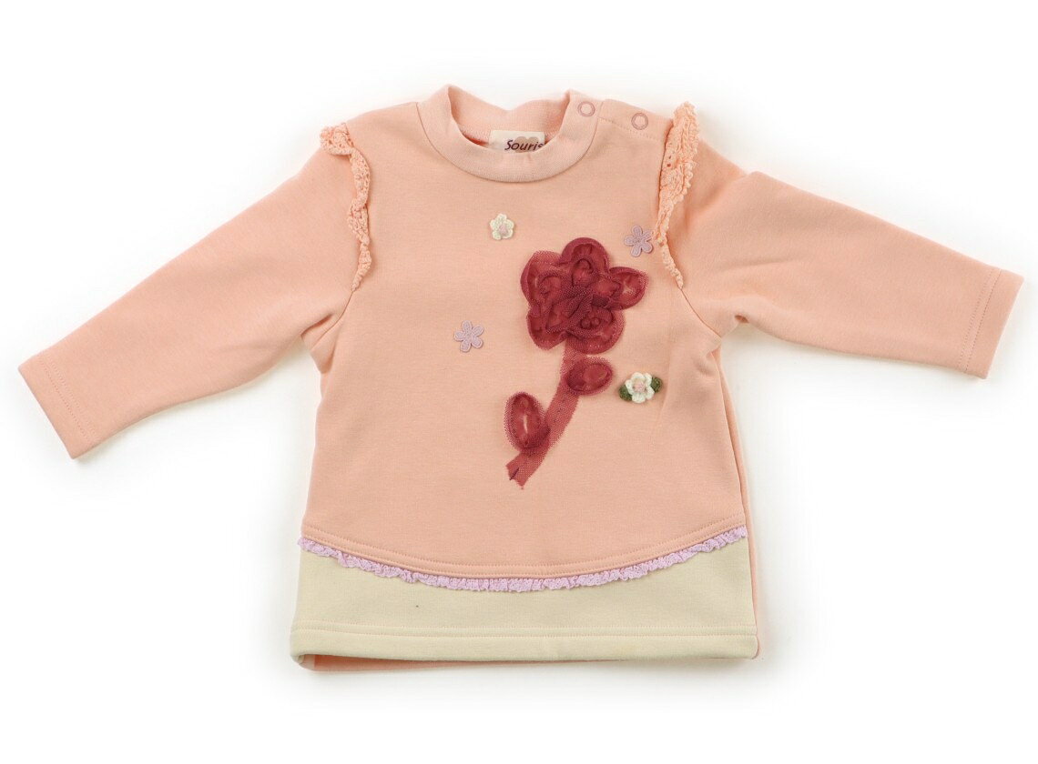 スーリー Souris トレーナー・プルオーバー 80 女の子 薄いオレンジ 子供服 ベビー服 キッズ アウトレット ユーズド 【中古】キッズ・ベビー・マタニティ