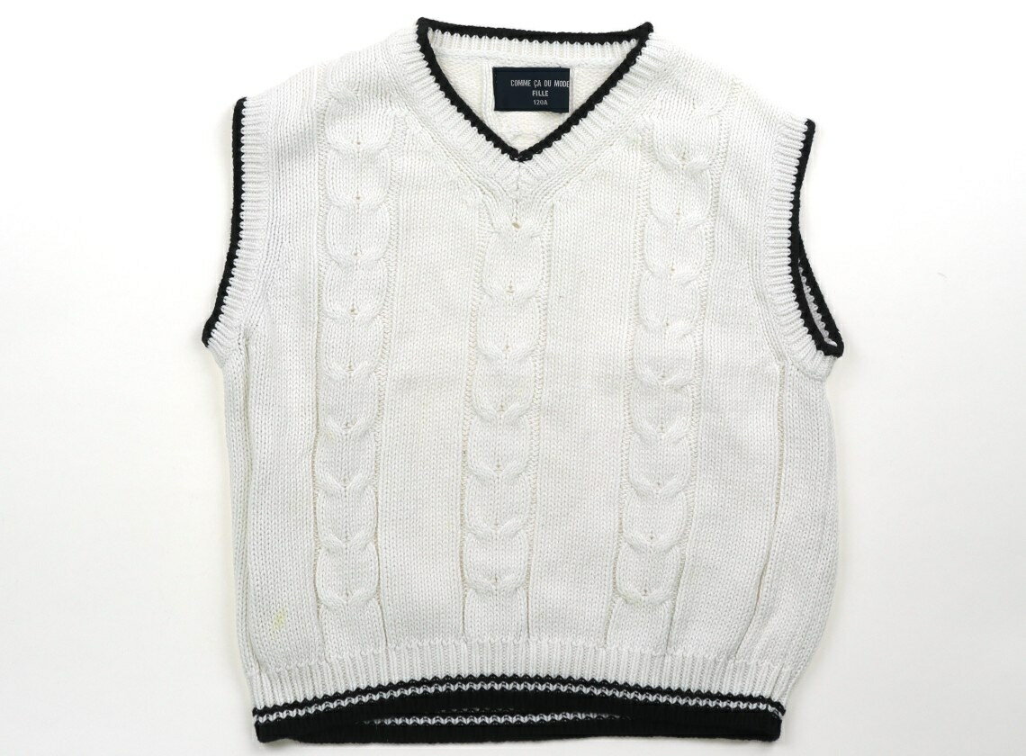 コムサフィユ COMME CA FILLE ベスト 120 男の子 ホワイト・ブラック 子供服 ベビー服 キッズ アウトレット ユーズド 【中古】キッズ・ベビー・マタニティ