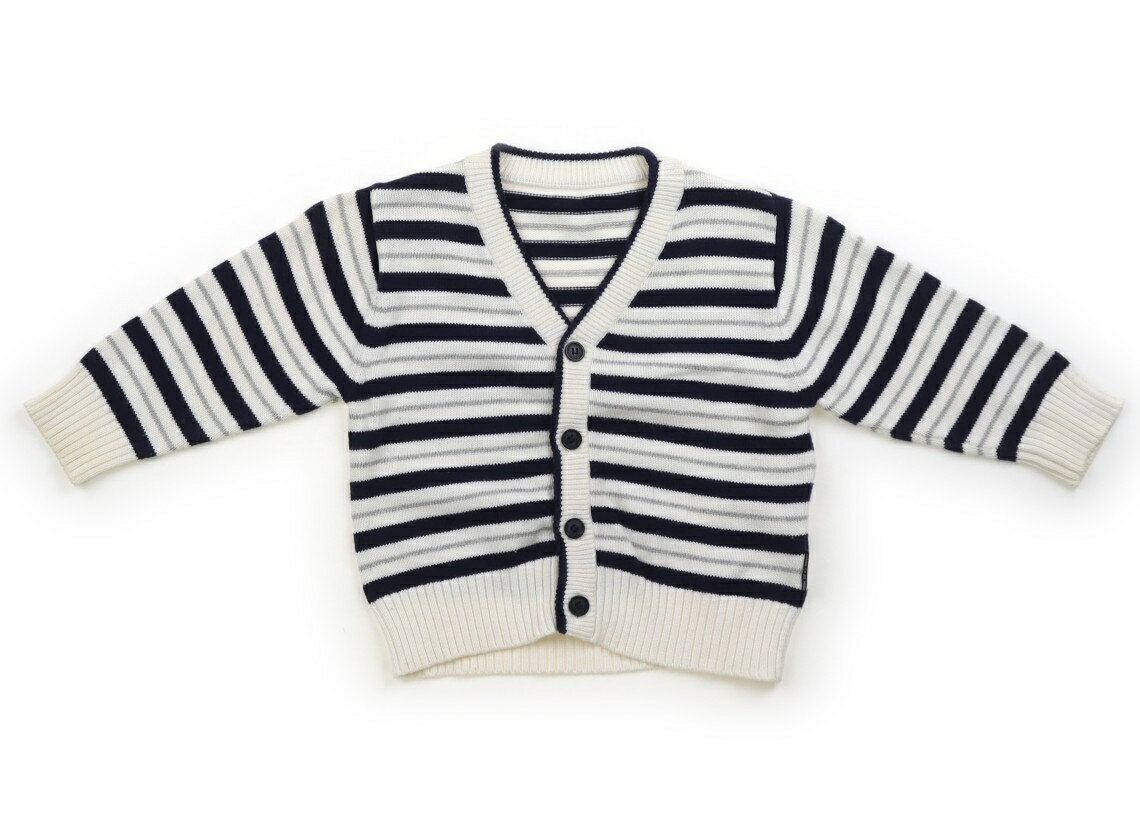 コムサフォセット COMME CA FOSSETTE カーディガン 80 男の子 ネイビー・ホワイト・グレーボーダー 子供服 ベビー服 キッズ アウトレット ユーズド 【中古】キッズ・ベビー・マタニティ
