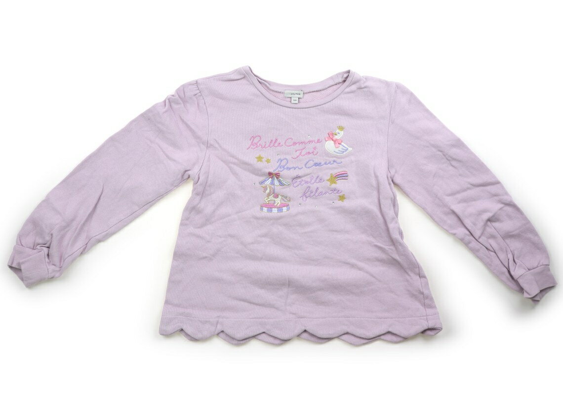 エニィファム anyFAM トレーナー・プルオーバー 150 女の子 ラベンダー　英字プリント 子供服 ベビー服 キッズ アウトレット ユーズド 【中古】キッズ・ベビー・マタニティ
