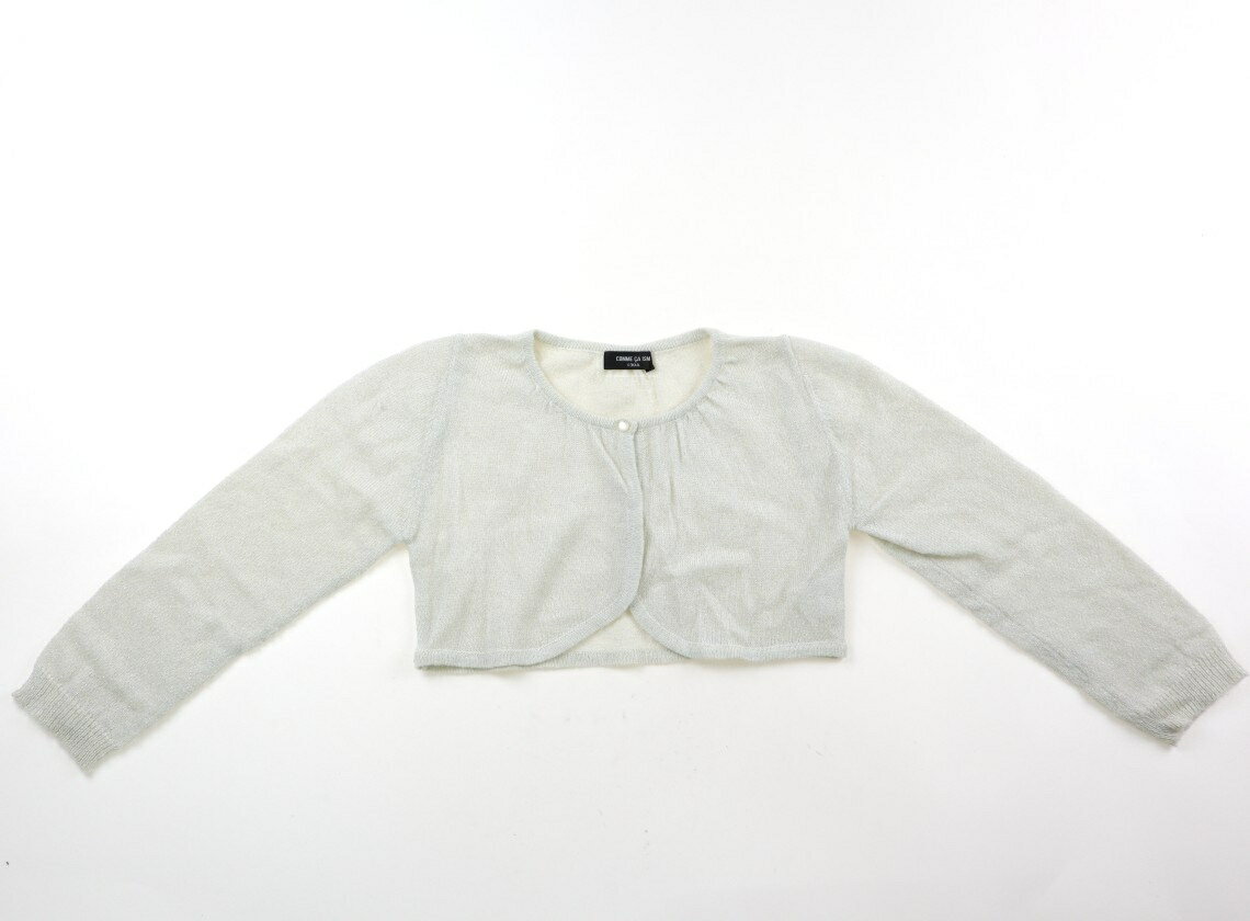 コムサイズム COMME CA ISM カーディガン 130 女の子 シルバーラメ・オフホワイト 子供服 ベビー服 キッズ アウトレット ユーズド 【中古】キッズ・ベビー・マタニティ