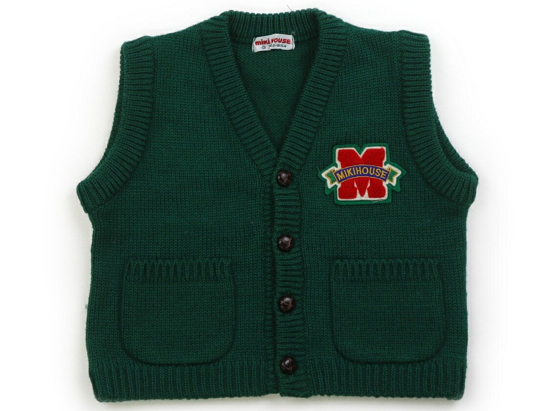　ブランド 　miki HOUSE(ミキハウス) 　カテゴリー 　ベスト 　サイズ 　100サイズ 　色 　グリーン 　状態 　★★ 　記名 　なし 　ジャンル 　Boy 素材タグが見当たりません。ニット素材です。毛玉付着。使用感ありますが、まだお使いいただけそうです。ボタンホールです。 ＊【状態】【サイズ】に関しての詳しい説明はこちら