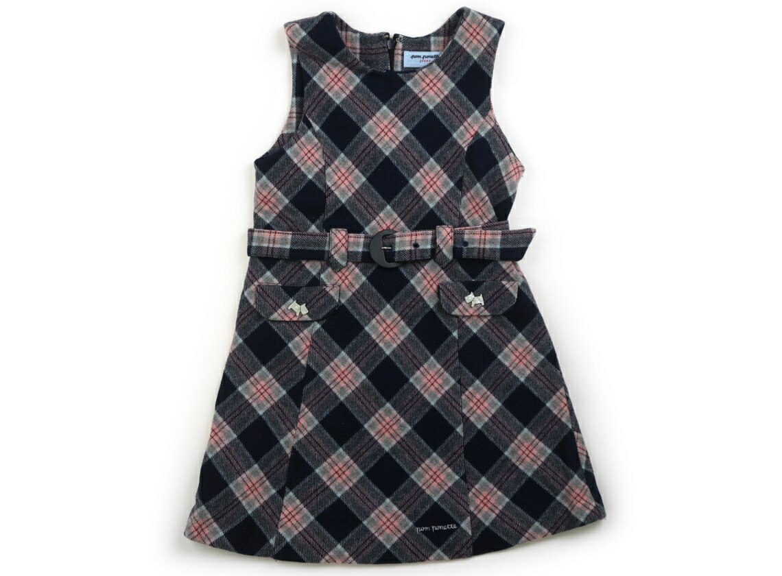 ポンポネット pom ponette ジャンパースカート 120 女の子 ネイビー、ピンク、グレー、チェック 子供服 ベビー服 キッズ アウトレット ユーズド 【中古】キッズ・ベビー・マタニティ