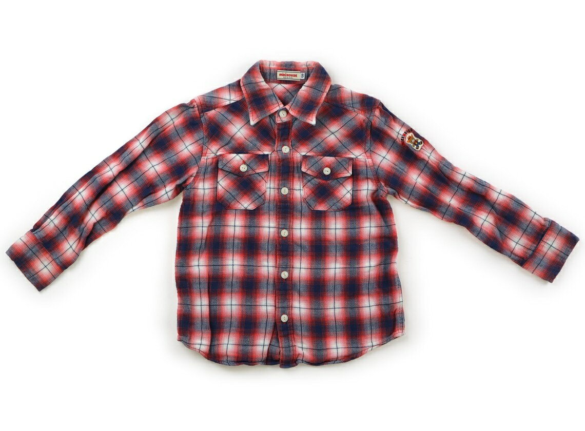 ミキハウス miki HOUSE シャツ・ブラウス 120 男の子 赤ネイビー 子供服 ベビー服 キッズ アウトレット ユーズド 【中古】キッズ・ベビー・マタニティ