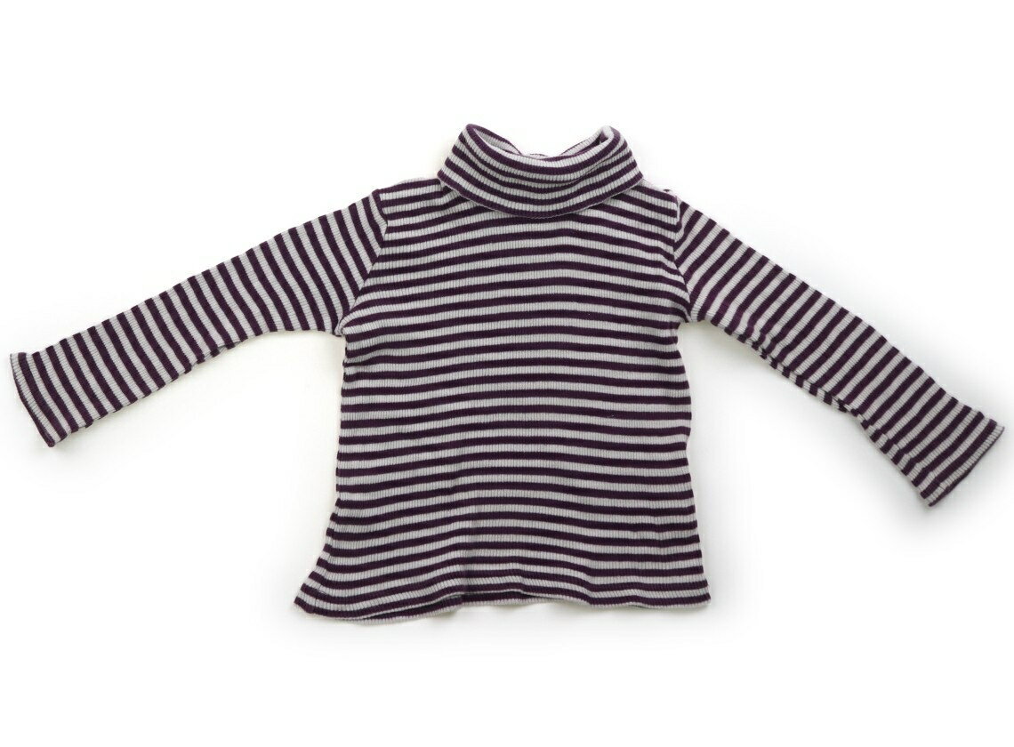 べべ BeBe Tシャツ・カットソー 100 女の子 パープル・ホワイト・ボーダー 子供服 ベビー服 キッズ アウトレット ユーズド 【中古】キッズ・ベビー・マタニティ