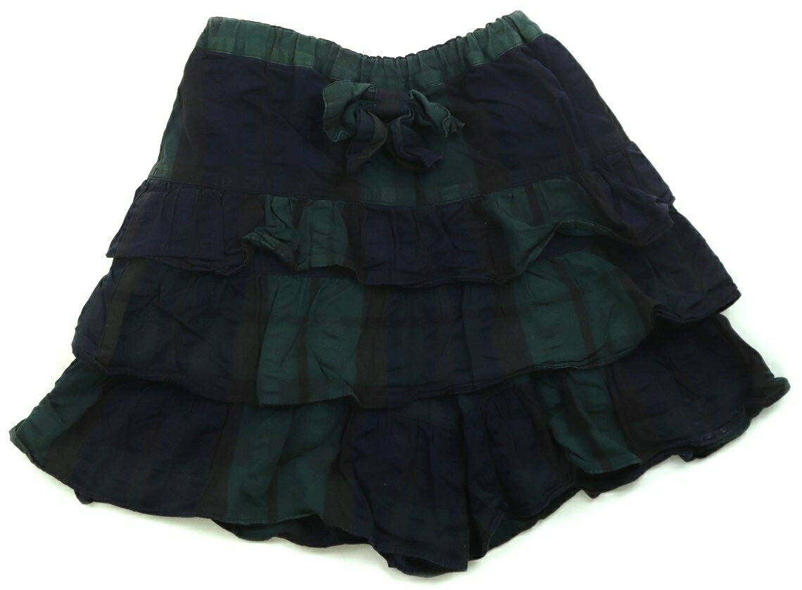 Long-Trousers, Trousers - ファミリア familiar ショートパンツ 140 女の子 グリーン・ネイビー・チェック 子供服 ベビー服 キッズ アウトレット ユーズド 【中古】キッズ・ベビー・マタニティ