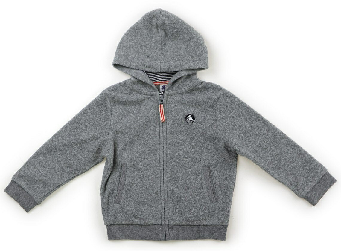 プチバトー PETIT BATEAU パーカー 100 男の子 グレー、赤・黒ボーダー 子供服 ベビー服 キッズ アウトレット ユーズド 【中古】キッズ・ベビー・マタニティ