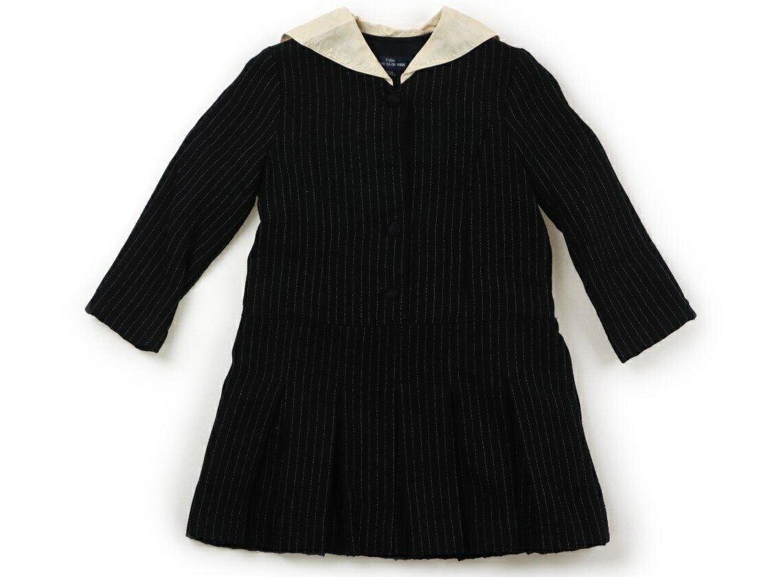 コムサデモード COMME CA DU MODE ワンピース 100 女の子 黒、白ストライプ、アイボリー 子供服 ベビー服 キッズ アウトレット ユーズド 【中古】キッズ・ベビー・マタニティ