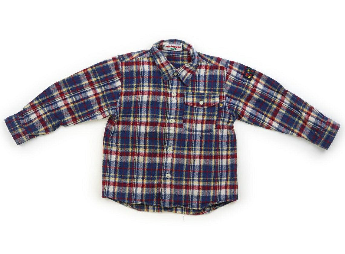 ミキハウス miki HOUSE シャツ・ブラウス 100 男の子 ブルー・赤・黄色チェック 子供服 ベビー服 キッズ アウトレット ユーズド 【中古】キッズ・ベビー・マタニティ