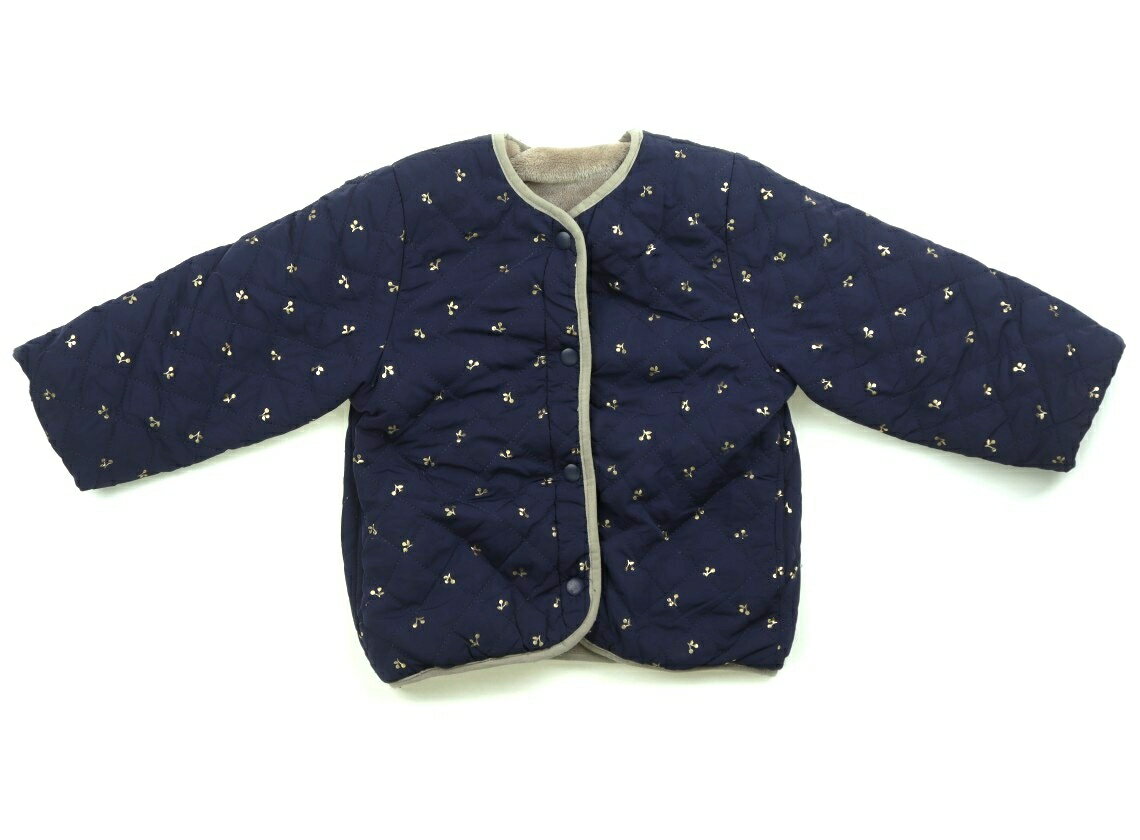 プティマイン petit main コート・ジャンパー 120 女の子 ネイビー・サクランボ・グレージュ 子供服 ベビー服 キッズ アウトレット ユーズド 【中古】キッズ・ベビー・マタニティ