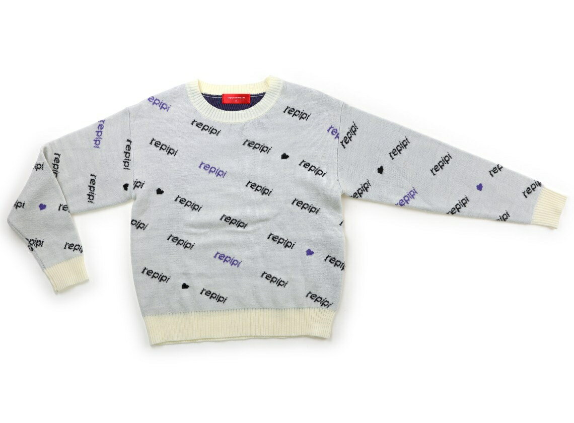 レピピアルマリオ repipi armario ニット・セーター 130 女の子 オフホワイト、黒、パープル 子供服 ベビー服 キッズ アウトレット ユーズド 【中古】キッズ・ベビー・マタニティ