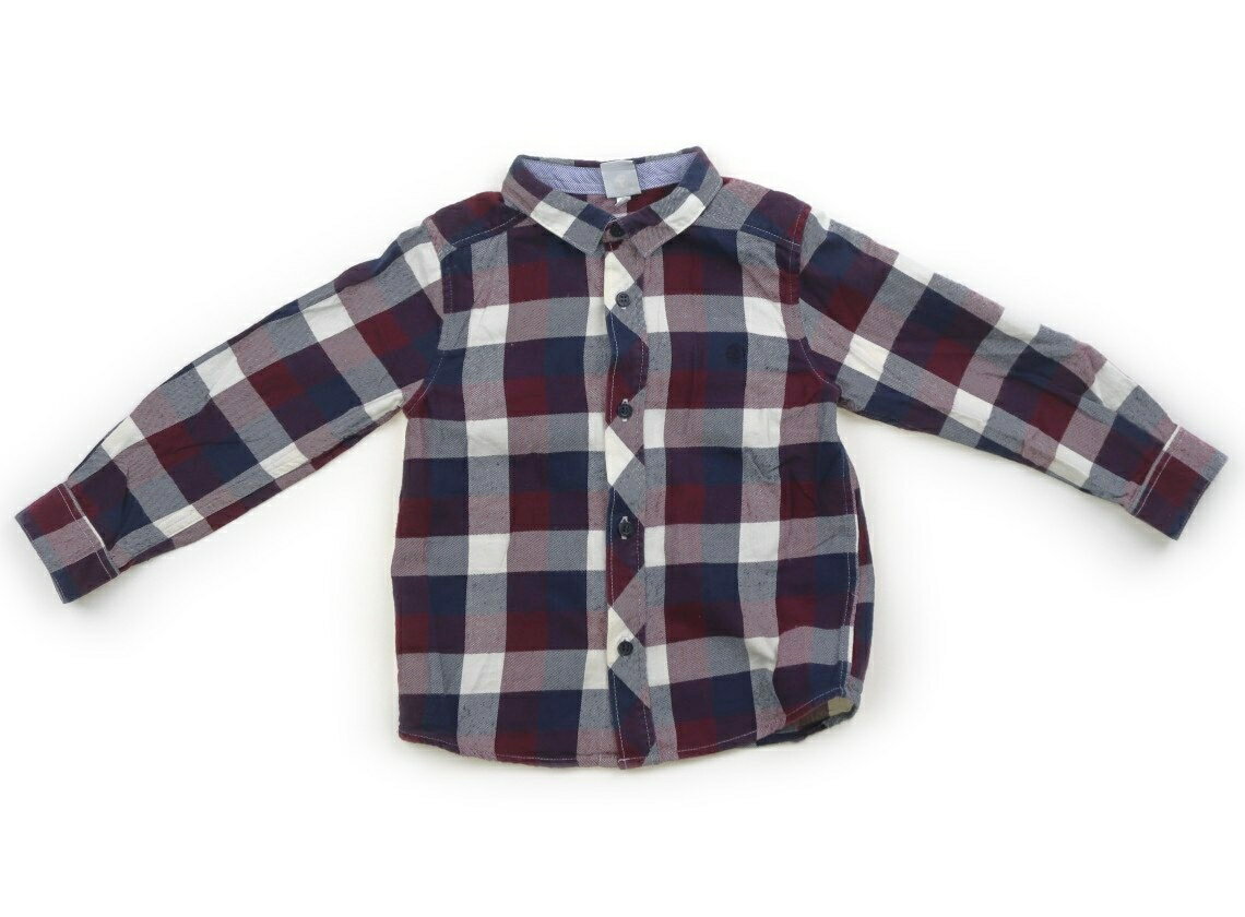 プチバトー PETIT BATEAU シャツ・ブラウス 100 男の子 ネイビー、ワインレッド、チェック 子供服 ベビー服 キッズ アウトレット ユーズド 【中古】キッズ・ベビー・マタニティ