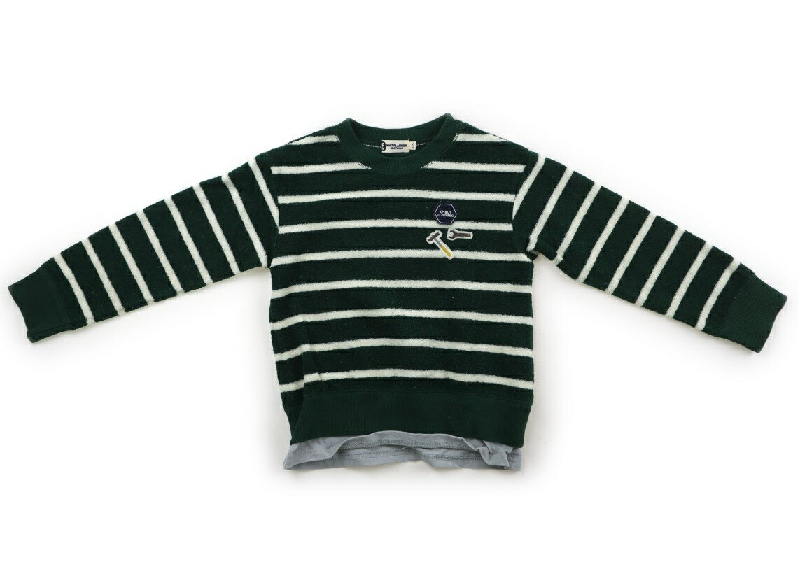 　ブランド 　Knit Planner(KP)(ニットプランナー（KP）) 　カテゴリー 　トレーナー・プルオーバー 　サイズ 　110サイズ 　色 　グリーン・ボーダー 　状態 　★★★ 　記名 　なし 　ジャンル 　Boy 裏起毛パイル地。毛羽立ち・毛玉感があります。 ＊【状態】【サイズ】に関しての詳しい説明はこちら