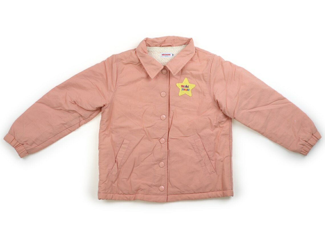 ミキハウス miki HOUSE コート・ジャンパー 130 女の子 サーモンピンク 子供服 ベビー服 キッズ アウトレット ユーズド 【中古】キッズ・ベビー・マタニティ