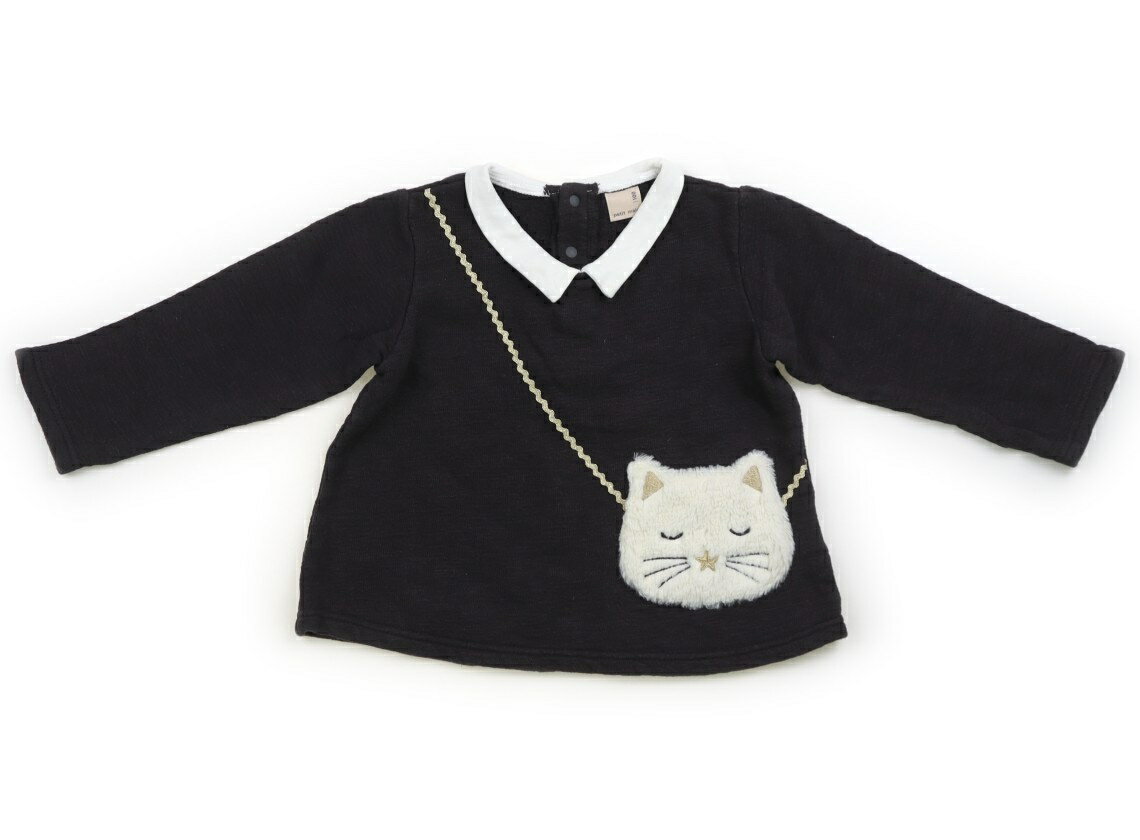 プティマイン petit main チュニック 100 女の子 チャコールグレー、ねこ 子供服 ベビー服 キッズ アウトレット ユーズド 【中古】キッズ・ベビー・マタニティ