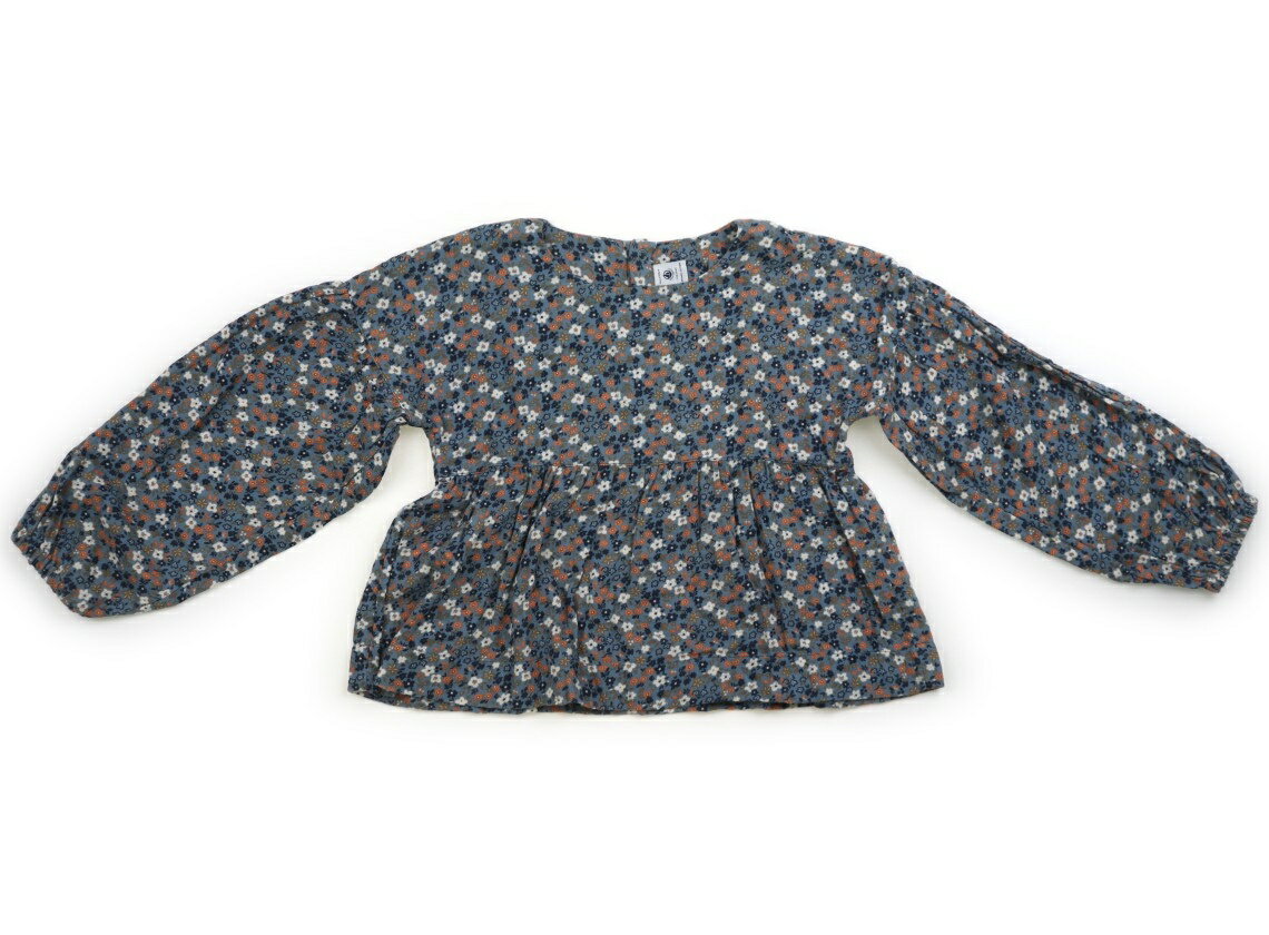 プチバトー PETIT BATEAU シャツ・ブラウス 120 女の子 くすみ水色、花柄 子供服 ベビー服 キッズ アウトレット ユーズド 【中古】キッズ・ベビー・マタニティ