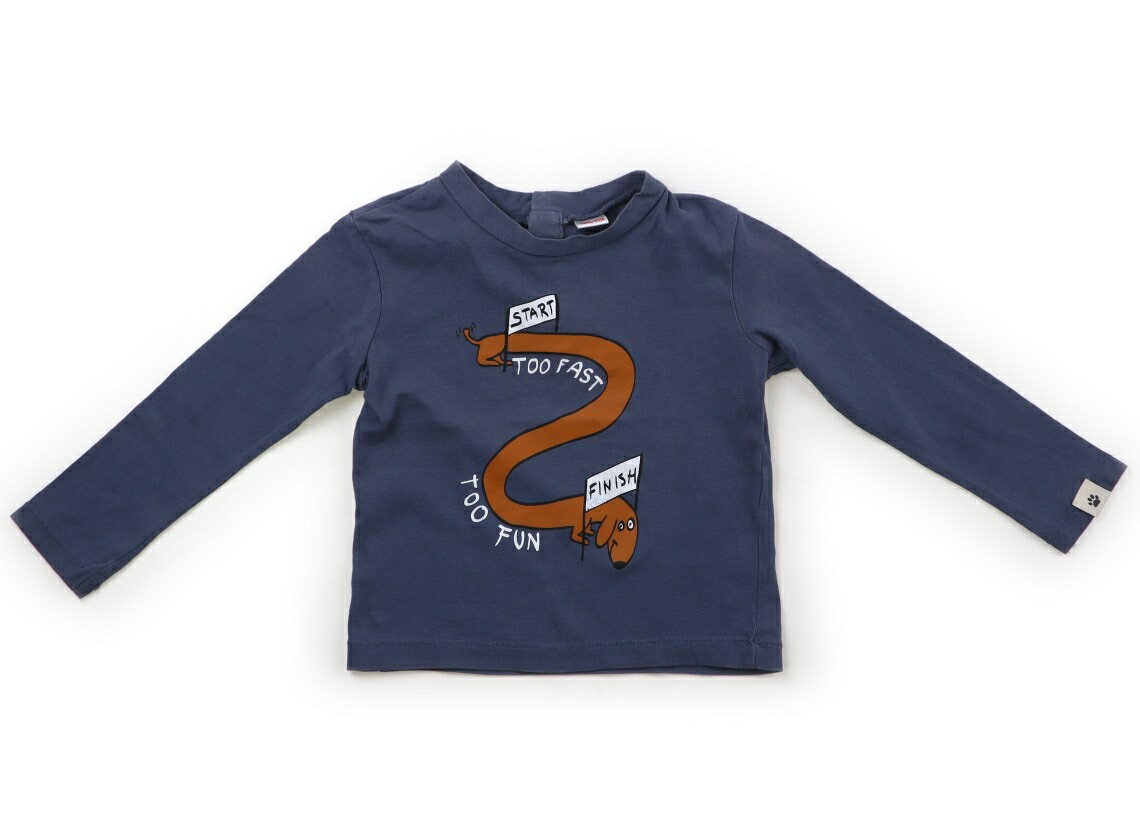 ザラ ZARA Tシャツ・カットソー 90 男の子 スモーキーブルー、犬 子供服 ベビー服 キッズ アウトレット ユーズド 【中古】キッズ・ベビー・マタニティ
