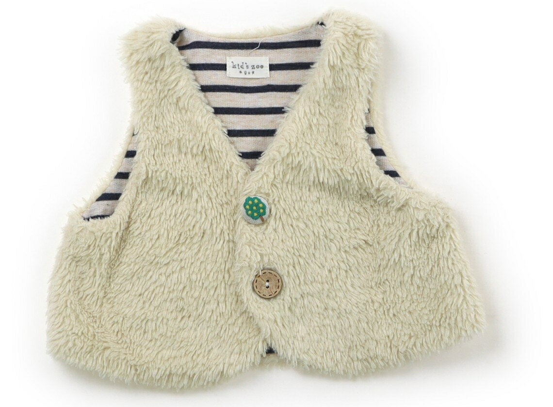 キッズズー Kids Zoo ベビーベスト 80 男の子 生成り、ボーダー柄 子供服 ベビー服 キッズ アウトレット ユーズド 【中古】キッズ・ベビー・マタニティ
