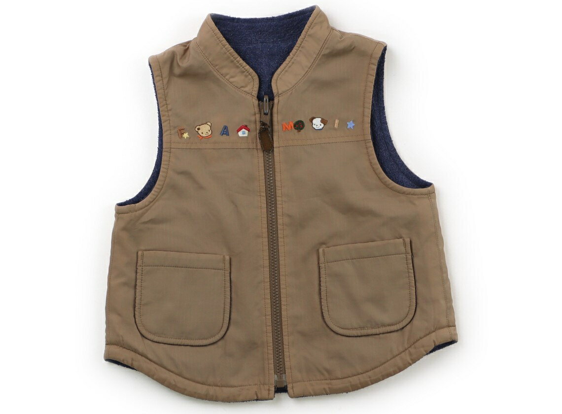 ファミリア familiar ベビーベスト 80 男の子 茶色、紺 子供服 ベビー服 キッズ アウトレット ユーズド 【中古】キッズ・ベビー・マタニティ