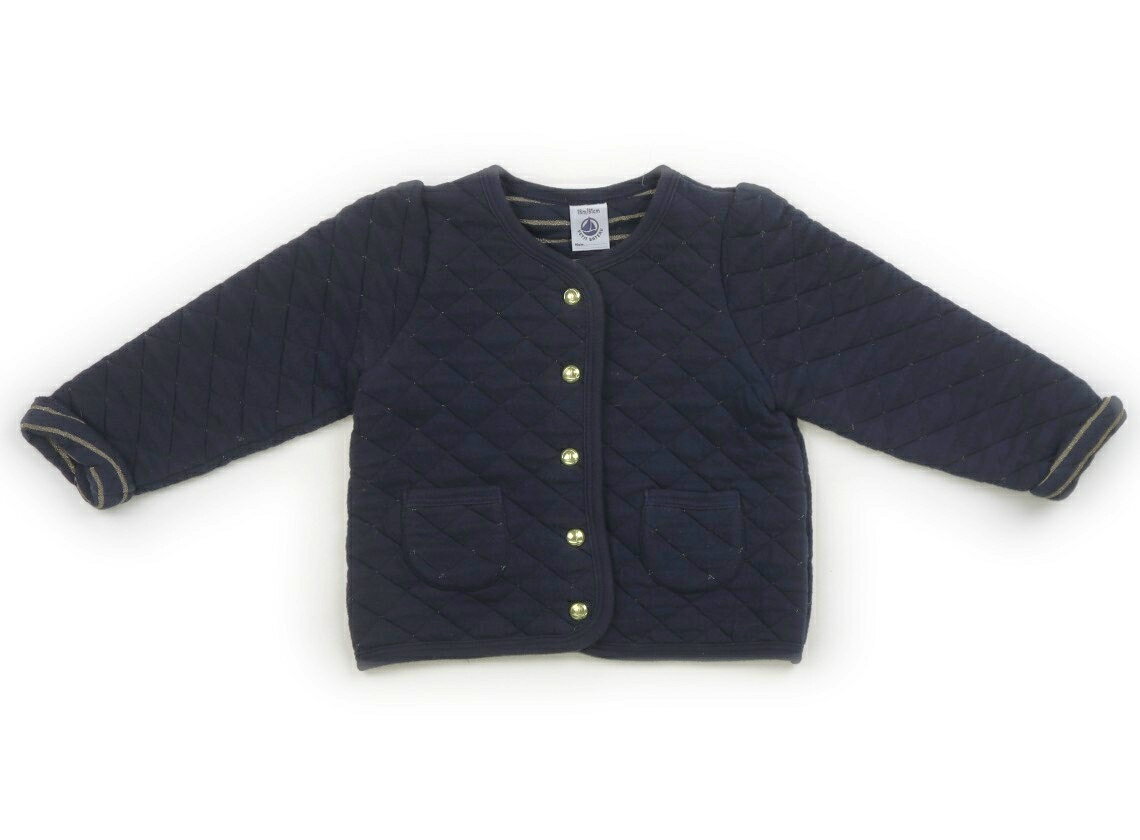 プチバトー PETIT BATEAU カーディガン 80 女の子 ネイビー、金ボタン 子供服 ベビー服 キッズ アウトレット ユーズド 【中古】キッズ・ベビー・マタニティ