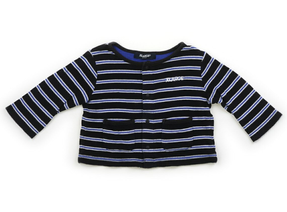 エクストララージキッズ XLARGE KIDS カーディガン 70 男の子 黒、青、ボーダー 子供服 ベビー服 キッズ アウトレット ユーズド 【中古】キッズ・ベビー・マタニティ