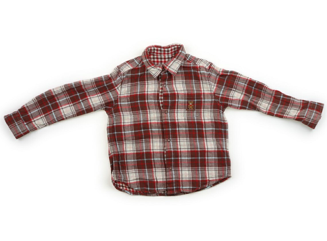 ミキハウス miki HOUSE シャツ・ブラウス 110 男の子 赤茶白チェック 子供服 ベビー服 キッズ アウトレット ユーズド 【中古】キッズ・ベビー・マタニティ