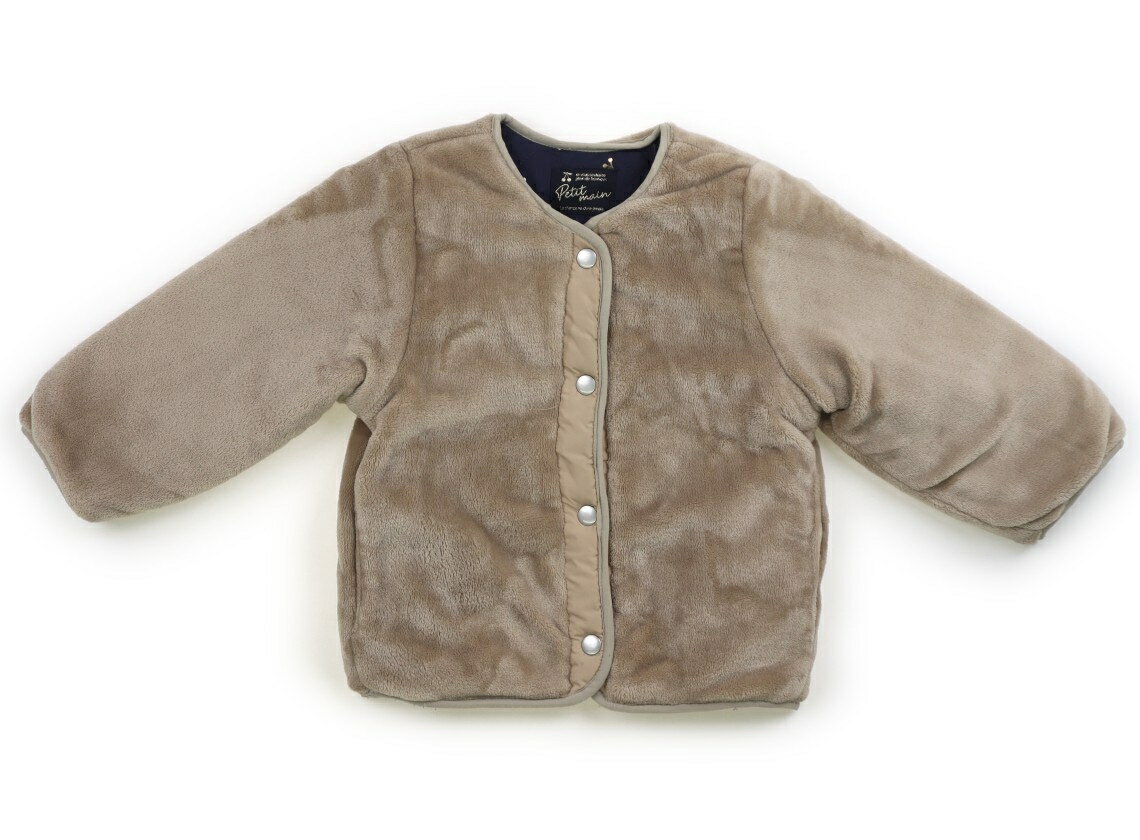プティマイン petit main コート・ジャンパー 110 女の子 ベージュ、ネイビー、さくらんぼ 子供服 ベビー服 キッズ アウトレット ユーズド 【中古】キッズ・ベビー・マタニティ