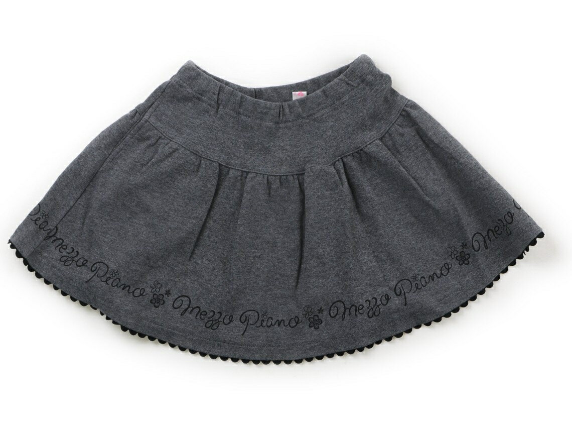 メゾピアノ mezzo piano スカート 110 女の子 グレー・ブラックロゴ 子供服 ベビー服 キッズ アウトレット ユーズド 【中古】キッズ・ベビー・マタニティ