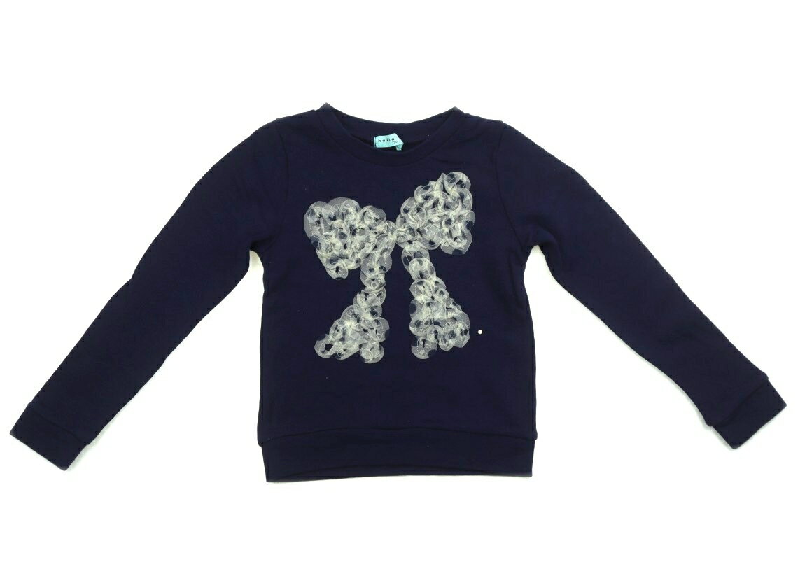 ハッカ HAKKA トレーナー・プルオーバー 130 女の子 ダークブルー・りぼん 子供服 ベビー服 キッズ ア..