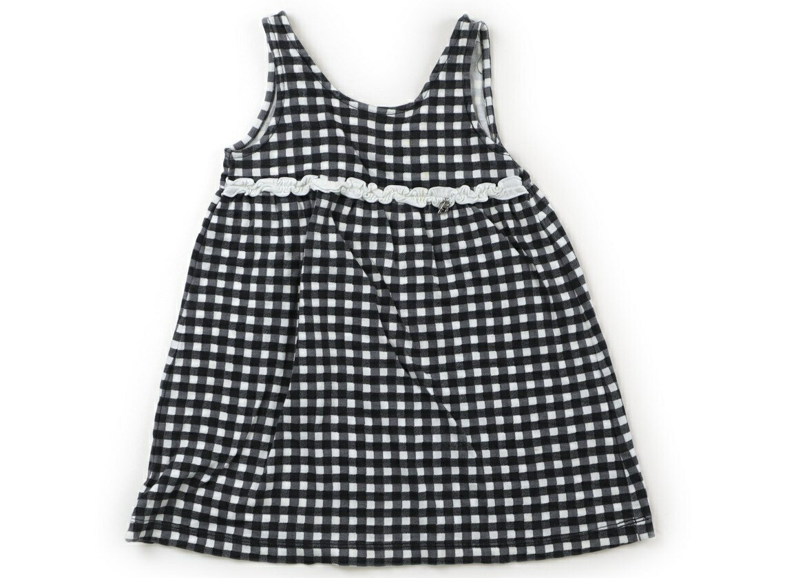 鬥篷 - べべ BeBe ジャンパースカート 100 女の子 黒白チェック 子供服 ベビー服 キッズ アウトレット ユーズド 【中古】キッズ・ベビー・マタニティ
