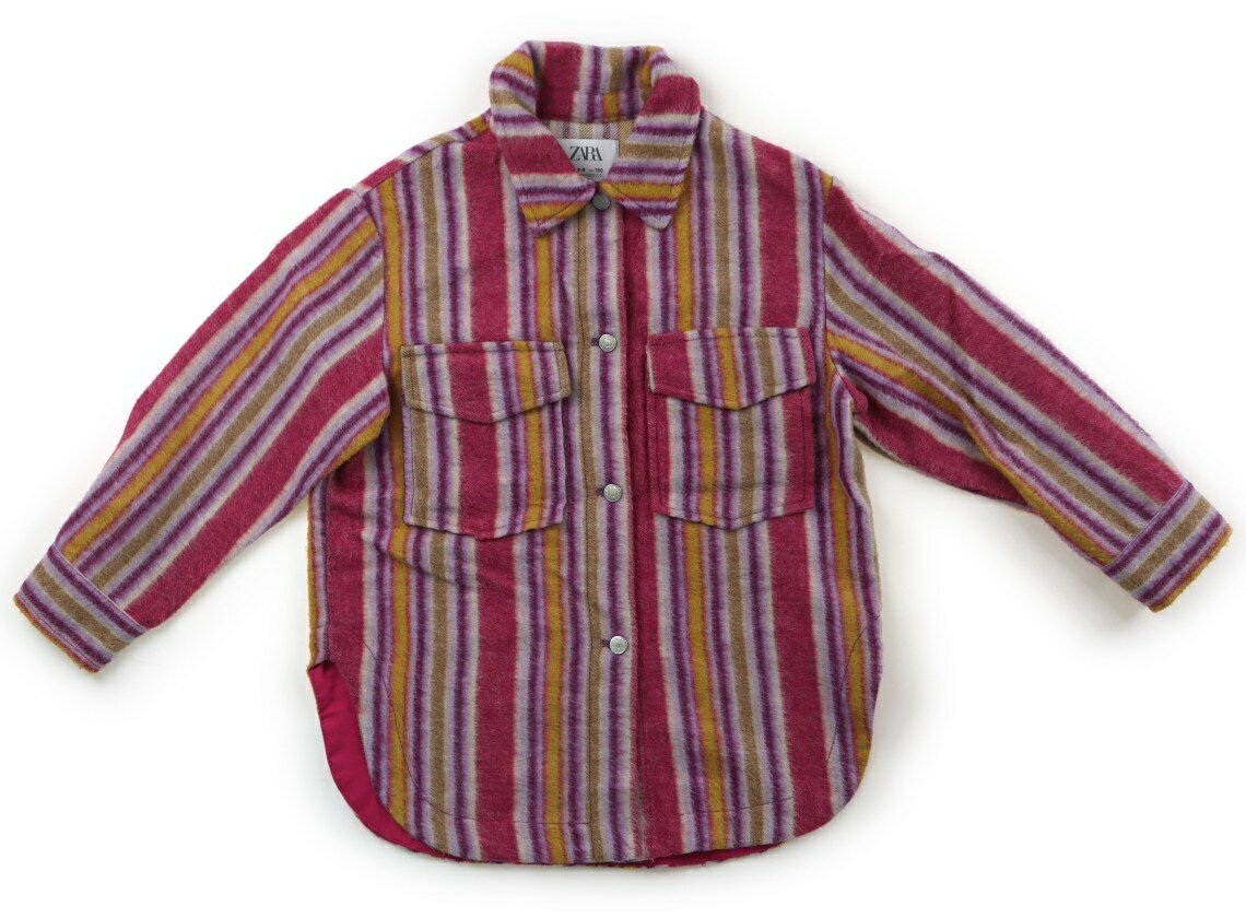 ザラ ZARA シャツ・ブラウス 130 女の子 パープル系・アイボリー・山吹色・ブラウン・ストライプ 子供服 ベビー服 キッズ アウトレット ユーズド 【中古】キッズ・ベビー・マタニティ