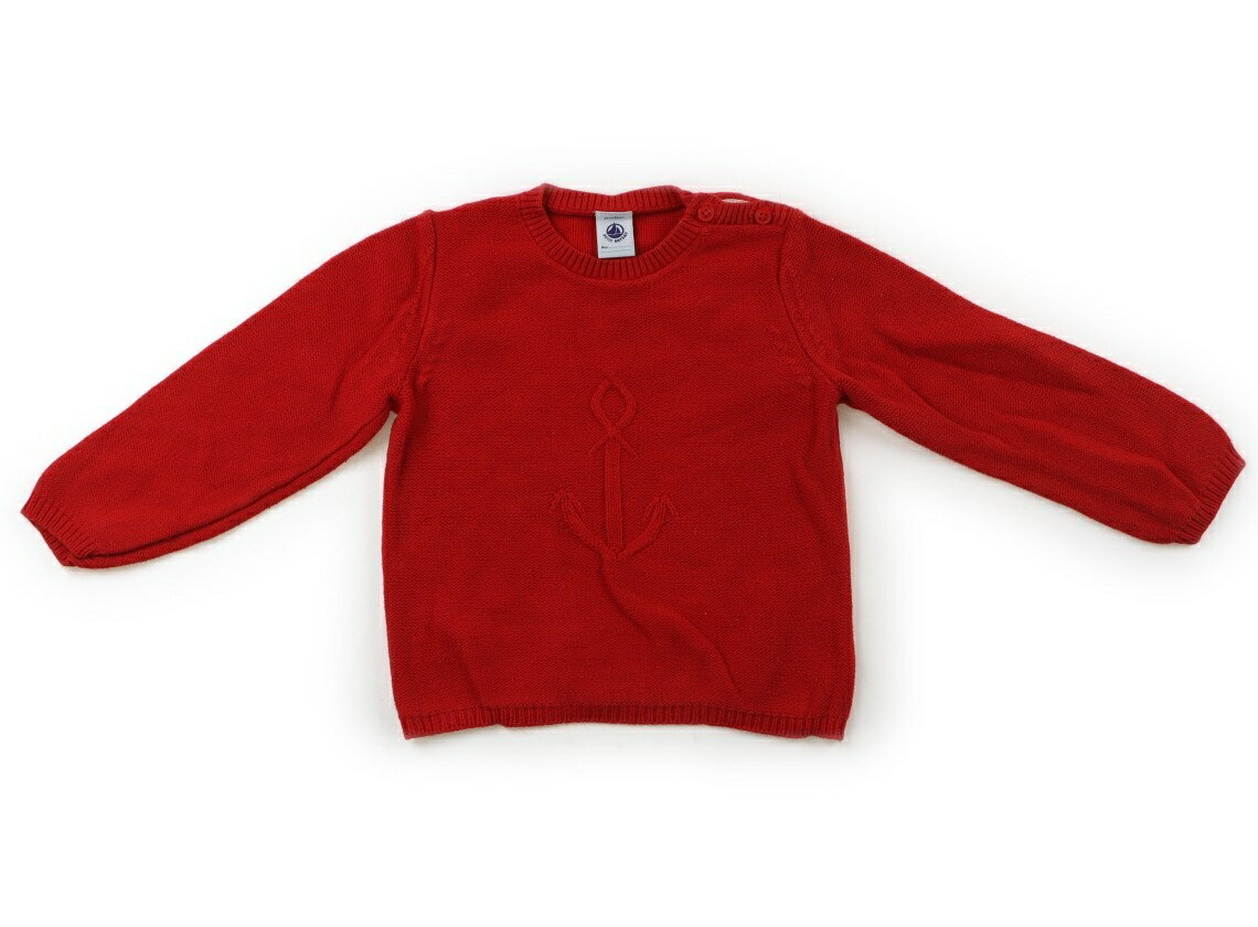 プチバトー PETIT BATEAU ニット・セーター 80 女の子 赤 子供服 ベビー服 キッズ アウトレット ユーズド 【中古】キッズ・ベビー・マタニティ