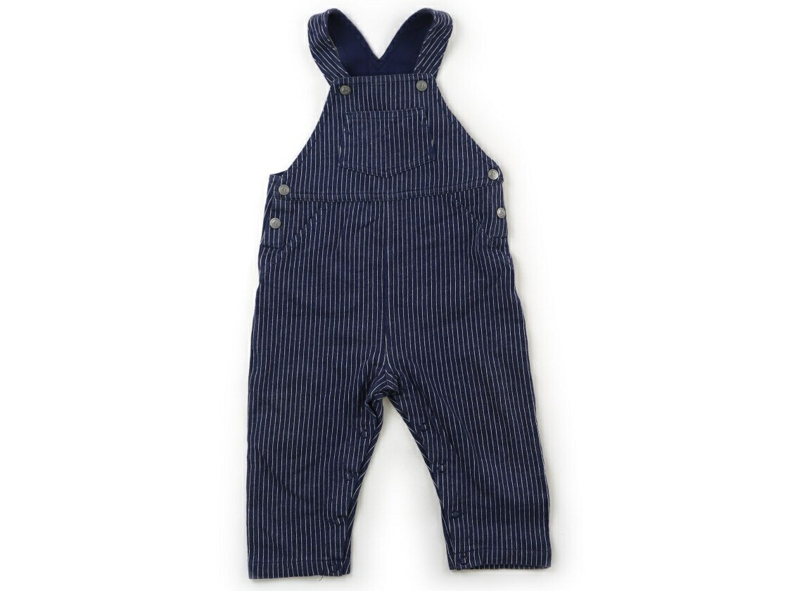 プチバトー PETIT BATEAU ベビーオーバーオール 70 男の子 ネイビー、白ストライプ 子供服 ベビー服 キッズ アウトレット ユーズド 【中古】キッズ・ベビー・マタニティ