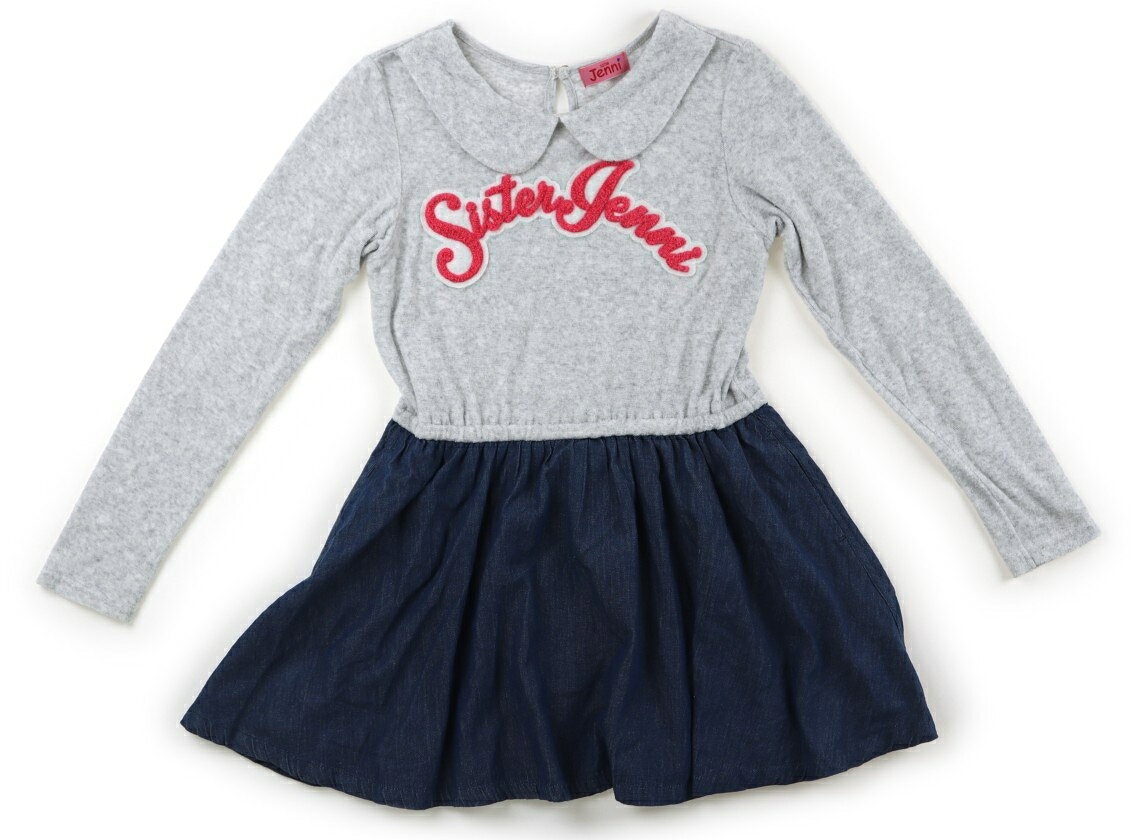 ジェニィ JENNI ワンピース 140 女の子 グレー・ブルー 子供服 ベビー服 キッズ アウトレット ユーズド 【中古】キッズ・ベビー・マタニティ
