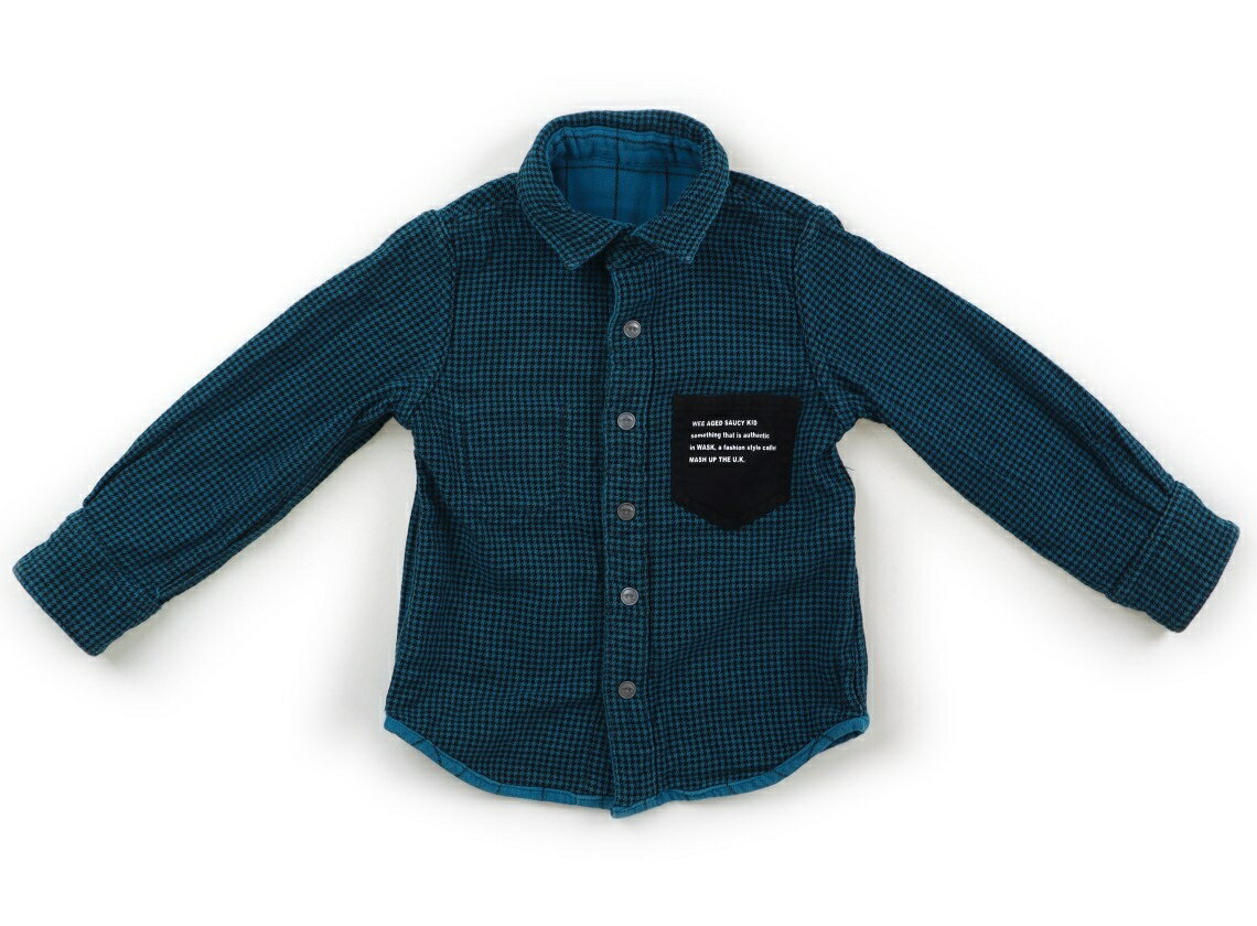 ワスク WASK シャツ・ブラウス 100 男の子 ターコイズブルー・黒・柄 子供服 ベビー服 キッズ アウトレ..