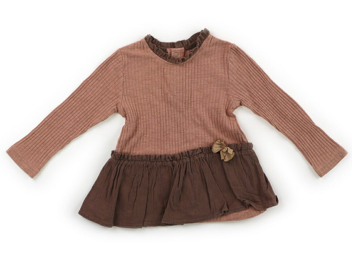 Rakuten - プティマイン petit main チュニック 100 女の子 コーラルピンク、ブラウン 子供服 ベビー服 キッズ アウトレット ユーズド 【中古】キッズ・ベビー・マタニティ
