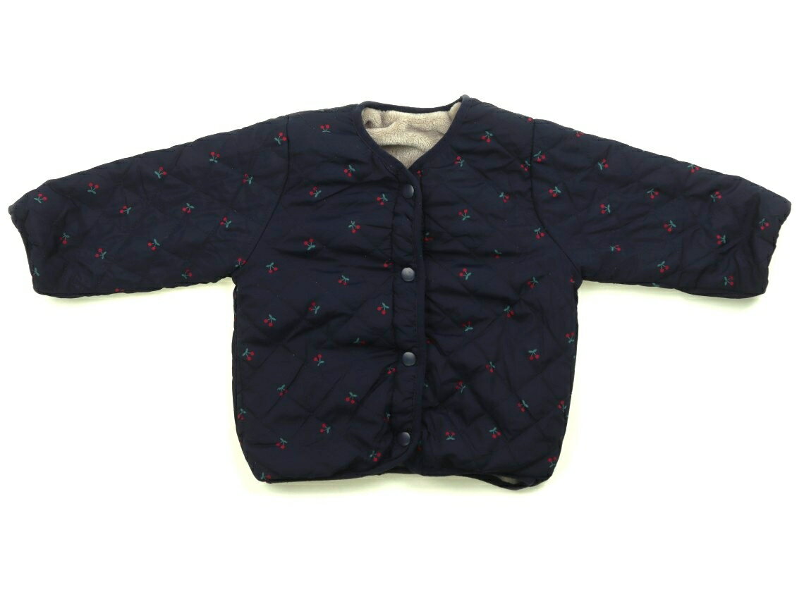 プティマイン petit main コート・ジャンパー 90 女の子 ネイビー・サクランボ・グレージュ 子供服 ベビー服 キッズ アウトレット ユーズド 【中古】キッズ・ベビー・マタニティ