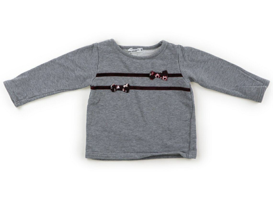 べべ BeBe トレーナー・プルオーバー 100 女の子 グレー、バーガンディ 子供服 ベビー服 キッズ アウトレット ユーズド 【中古】キッズ・ベビー・マタニティ