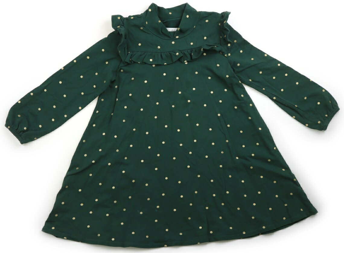 ボーデン Mini Boden ワンピース 120 女の子 グリーン、ゴールド水玉 子供服 ベビー服 キッズ アウトレット ユーズド 【中古】キッズ・ベビー・マタニティ