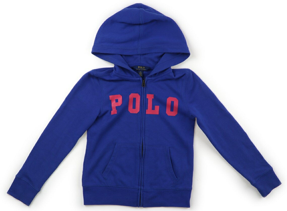 ポロラルフローレン POLO RALPH LAUREN パーカー 140 女の子 青　英字プリント 子供服 ベビー服 キッズ アウトレット ユーズド 【中古】キッズ・ベビー・マタニティ