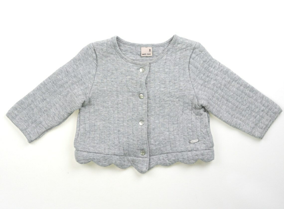 プティマイン petit main カーディガン 80 女の子 グレー 子供服 ベビー服 キッズ アウトレット ユーズド 【中古】キッズ・ベビー・マタニティ(4.0)
