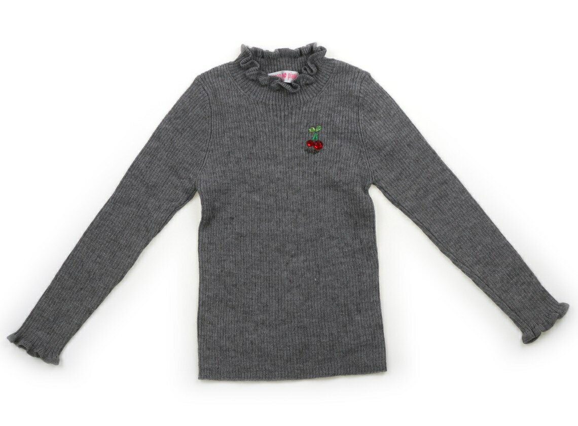 メゾピアノ mezzo piano ニット・セーター 80 女の子 グレー さくらんぼ柄アップリケ 子供服 ベビー服 キッズ アウトレット ユーズド 【中古】キッズ・ベビー・マタニティ