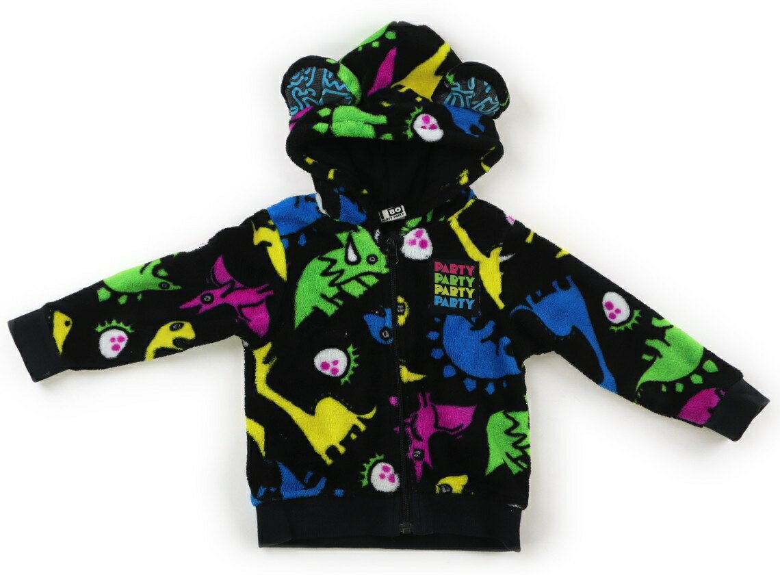 パーティパーティ Party Party パーカー 80 男の子 ブラック・カラフル恐竜シルエット 子供服 ベビー服 キッズ アウトレット ユーズド 【中古】キッズ・ベビー・マタニティ