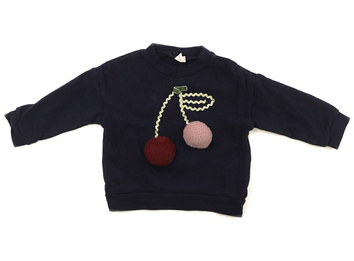 プティマイン petit main トレーナー・プルオーバー 90 女の子 ダークネイビー、さくらんぼ 子供服 ベビー服 キッズ アウトレット ユーズド 【中古】キッズ・ベビー・マタニティ