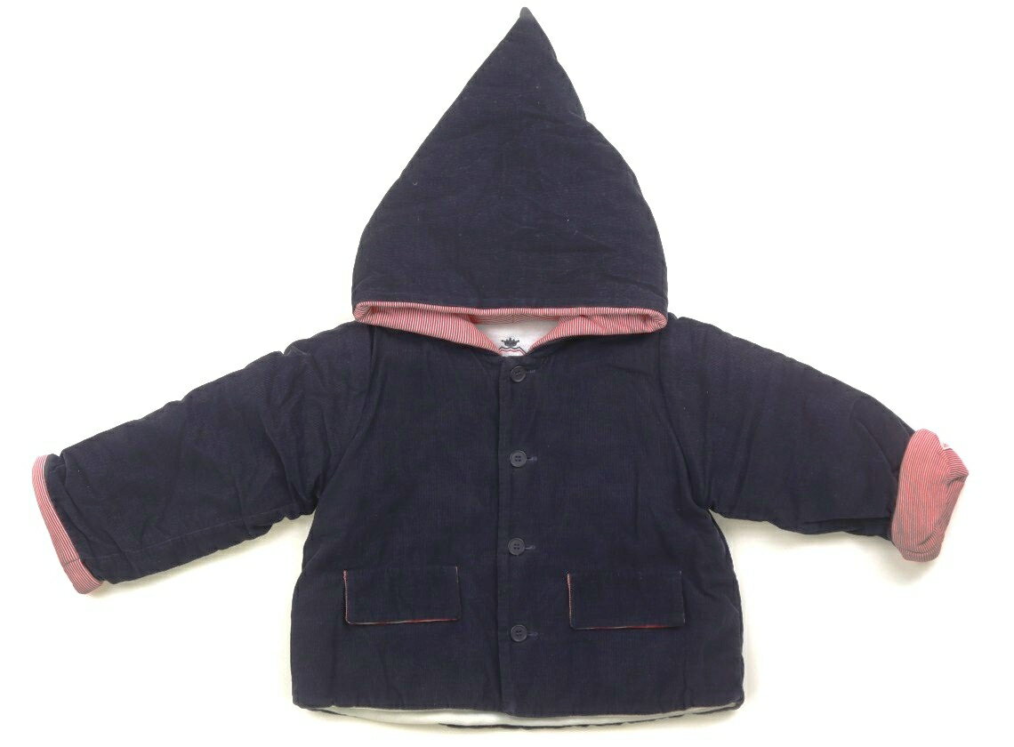 プチバトー PETIT BATEAU ブルゾン・Gジャン 70 男の子 ネイビー・レッドボーダー 子供服 ベビー服 キッズ アウトレット ユーズド 【中古】キッズ・ベビー・マタニティ