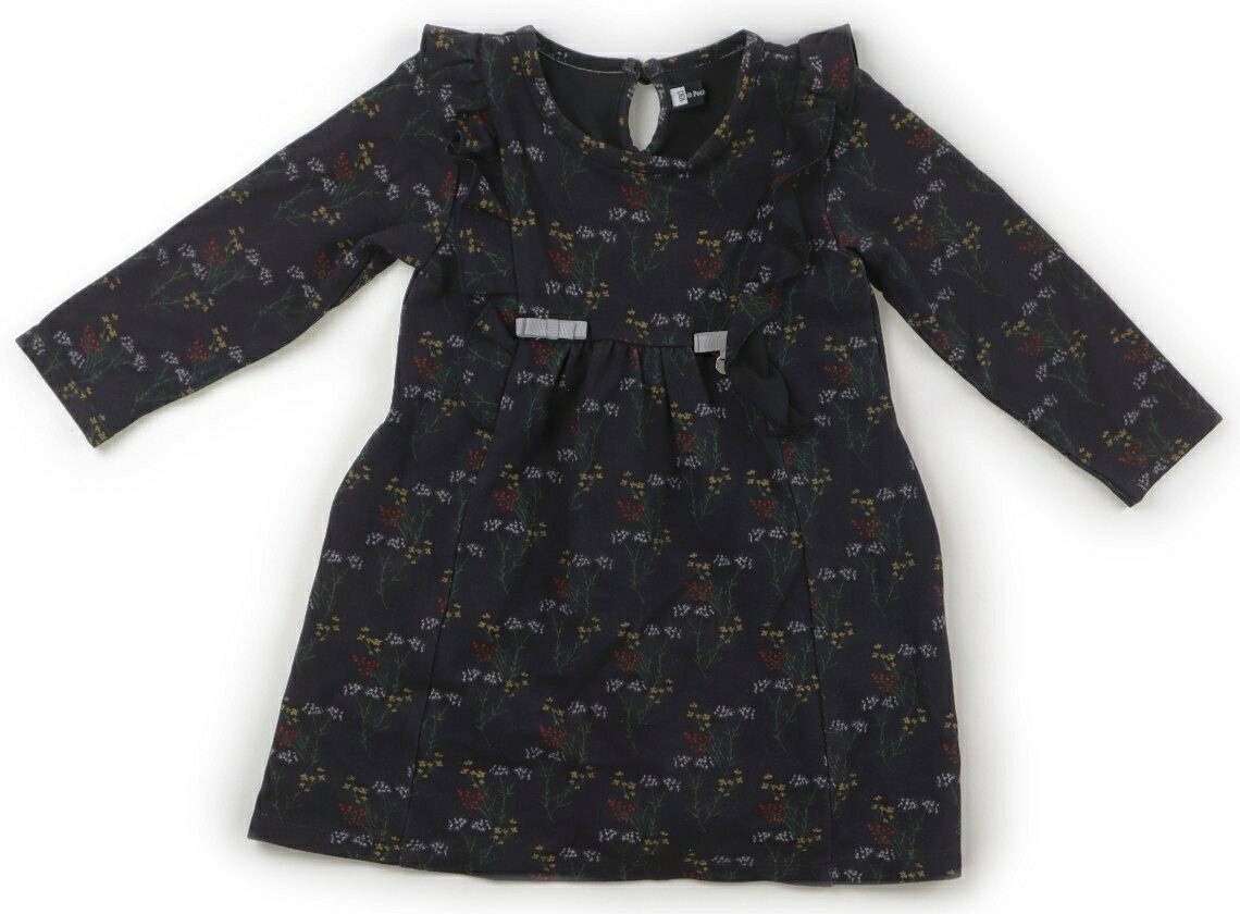 ベベ プチ ポワ ヴェール BeBe Petits Pois Vert ワンピース 100 女の子 ブラック・花柄 子供服 ベビー服 キッズ アウトレット ユーズド 【中古】キッズ・ベビー・マタニティ