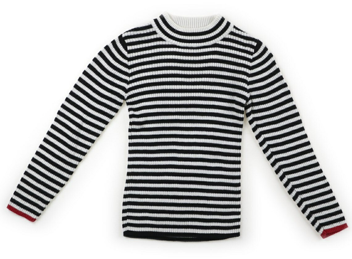 アプレレクール apres les cours ニット・セーター 120 女の子 オフ・ブラックボーダー 子供服 ベビー服 キッズ アウトレット ユーズド 【中古】キッズ・ベビー・マタニティ